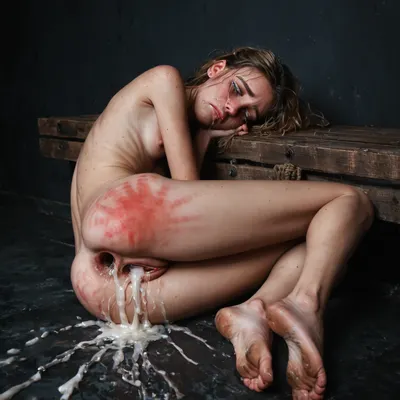 ukrainian girl 18 years old, messy blonde hair, small body, slutty, (naked), (skinny:1.6), (tired:1.6), (exhausted:1.6), (sad:1.5), fullbody, (full body view), (full figure in frame, perfect anatomy, not cropped), realistic detailed skin, small narrow face, narrow lips, freckles on face and breasts, (crying), (tears:1.4), watery eyes, very narrow waist, perfect hands, (long slim neck), (large nipples), (darkish nipples), sore nipples, long nipples, (natural, highly detailed skin, pussy), relaxed posture, leaning on a bench in a dark steamy shower, (sitting legs up, open spread wide pussy), (knees up, shaved wet labia, clitoris, detailed vagina), (cute face, (teeth), pleasure, moan, moaning), (orgasms, has orgasm, orgasming, having an orgasm, cumming, squirting), spanked, pain, painful, in pain, (blushing, sunburn, freckles), (blush), wet, (sweating), (sweating profusely), after sex, (pussy labia spread wide), ((excessive cum dripping out from gaping pussy)), (cum dripping out from anus), (wet dripping pussy), (gaping vagina:1.3), (gaping anus:1.3), (swollen pussy:1.4), (swollen pussy labia), (swollen vagina labia), (spanked:1.5), (beaten:1.4), (dirty feet), (dirty soles), wet body, (drooling mouth), (dripping from mouth), tied by ropes
BREAK
ultimate realism, vivid colors, (high resolution, HDR, upscale resolution, high pass), (candid, spy shot, side view), (dark steamy environment, dense atmosphere, cinematic contrast, dramatic, artful, romantic lighting, chiaroscuro, style, dark, low light)