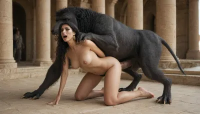 Un placer antiguo: el encuentro de cleopatra con el monstruo del pantera cubierto de pelo