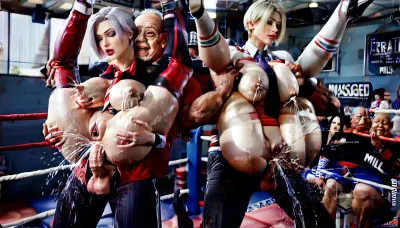 (full nelson anal fuck:1.3), (full nelson ass fuck:1.3), (Women who have their breasts massaged vigorously from behind while standing, squirting large amounts of milk and squirt:1.5), (Women who have their breasts massaged vigorously and squirt out a lot of milk and squirt:1.5), (The perverted old referee and the old man of the opponent also sucked my nipples hard and hard:1.5), (Women who have their breasts massaged vigorously and squirt a lot of milk:1.5), (Women who have their breasts grabbed through their wet T-shirts:1.3), (Women who have their breasts grabbed over their wet T-shirts while taking a break at the corner post:1.3), (Women who have their pussies fingered and squirt while taking a break at the corner post:1.3), (Women getting their breasts massaged from behind by a perverted old referee:1.3), Squirting on the old man's lap, Sitting on the old man's lap, (her breasts are grabbed over her clothes, Sitting on the old man's lap:1.3), (her breasts are massaged through her clothes:1.3), (isabella valentine:1.3), (Well-proportioned body:1.3), (Tie your hands above your head:1.3), (The perverted old referee counts down the fight while groping her breasts:1.3), in the Boxing Ring, (The perverted old referee massages her breasts to confirm the restart of the match.:1.3), (Jill Valentine1.1), (tomboy:1.2), (Having her breasts massaged from behind:1.1), (My tits are massaged by an old man:1.1), (My tits and clitoris are teased by an old man:1.3), (Women having their breasts squeezed by an old man:1.1), (Wet T-shirt:1.3), beautiful face, perfect face, highly detailed beautiful face and eyes, attractive face, very curvy, long legs, stylish, Natural Breasts, perfect body, high heels, Escape from old men. perfect body, perfect tits. barafoot, open mouth, In the boxing ring