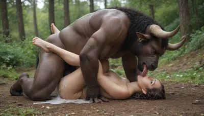 Minotaur, red eyes, monster, creature, loincloth, shoulder, armor, side sex, beautiful elf woman, rough sloppy sex, primal mating, cum inside, kissing, moaning from the mind melting orgasm, big full boobs, <lora:654057_training_data:1.2>, excessively hairy bush, dense long pubic hair, excessive pubic hair, <lora:253562_training_data:.8>