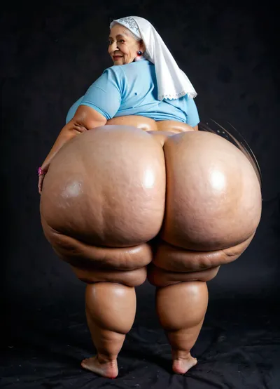 (extremely fat big butt old woman), realistic old arabic women face, (80 yo grandmother, very old woman, 80 years old:.7), complete family, chubby obese granny 80 years old muslim wife, distant far view, full body view, (huge obese gigantic butts), (view from behind), ultra realistic photo of a very old 90 years old obese fat granny women, very old, muslim, hijab, velvet long abaya dress, visible butt, (visible buttcrack:1.4), very very fat, 80 years old fat granny woman, amazing, award winning photo, (very big fat obese grandmother:1), big nose, vibrant eyes, ((very big plump oversized butt)), (enormous gigantic fat oversized butt:1.1), (fat obese grandmother with a huge plump bouncing butt:1.4), ((deep visible buttcrack)), vivid colors, (80 years old women:1.2), (obese:1), OBESITY, photo studio quality, black background, portrait, reinforced contours on big fat butt, light focus on huge fat plump butt, (realistic:1), hyperrealistic, <lora:sdxl_photorealistic_slider_v1-0:1>, <lora:Image Enhancer XL Extreme v1:.3>, detailxl, <lora:CinematicStyle_v1:.6>