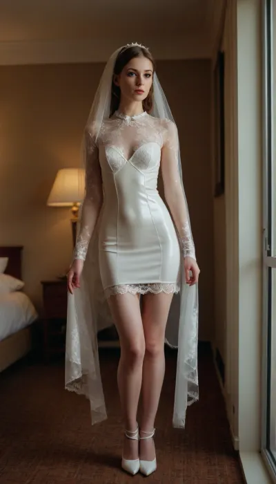 Bridal elegance in cream and latex