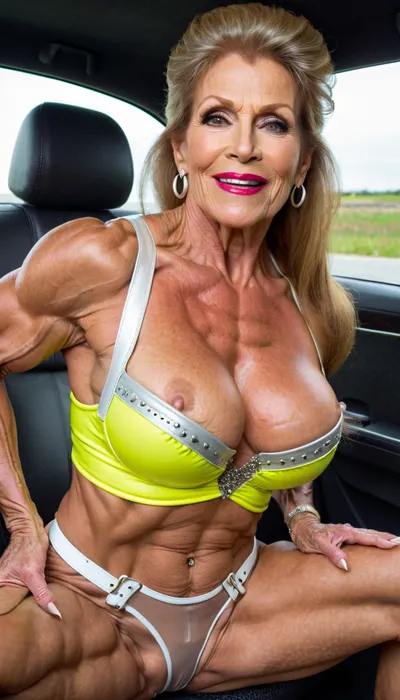 big bell breast close up, marina beaulieu granny, rear view, brown much stormy hair, granny sex, wearing a silver diamond corset, very old gilf, sitting in a car, red lips, wearing a cupless latex bra, wearing a neon yellow net body, stiletto, very hard very defined muscles, close up maximum big boobs, side view smile gilf, Monica Martin, lipstick, close up hard muscle stiration, skinny hard muscle body, very broad big mouth, ginger ponytail hairstyle, hair, happy swedish heavy strong muscle woman gilf, squatting milf, dark smokey eyes, close up body, very big hanging round massive boobs, fitnessmodel gilf, milf bodybuilding legs very muscle stiration, gilf wrinkle face, big saggy breat, she want sex, abs, high muscle definition, very thin fat free skin, massive bodybuilding milf, bulging lips, granny want sex, wide mouth, round big boobs, smile gilf, very short pixie white