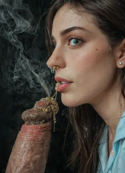 shy, introvert, ((shy girl)), (((grossed out)), ((disgusted)), popstar from argentina, ((disgusted, grossed, smelling something disgusting)), 20 yo lean skinny argentinian brunette popstar, full lips, horny, brunette argentinian pop singer sitting at abandoned gloryhole cabin with dark walls and colorful graffiti, sniffing a smegma covered flaccid fat penis, pressing penis against her nose, disgusting, sniffing, realistic, cine still, ((realistic:1.4)), ((photoreal)), smegma covered, smegma dripping, (smegma:1.1), steam emitting, penis has never been washed, extreme smell, ((steam:1.5)), extreme steam, steam emitting penis, steam everywhere, scrunched up nose, very overexposed, ((orgasm)), ((shocked)), (fear), ((dark room)), (lights off), (((looking at viewer))), (side view full body shot), instagram, model, discord, profile, picture, <lora:SelfiePhotographyRedmond:.8>, embarassed, (embarassment), photo, <lora:mobile:.8>)