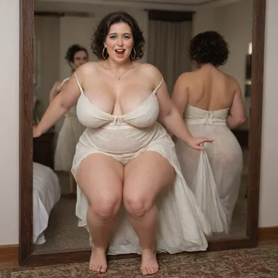 (obese), sexy granny mature, sexy 65 years old, brunette, long wave messy hair, messy hair, chubby, wide hips, huge culottes, very saggy boobs, extreme saggy tits, naught sexy orgasm face, orgasm face, glamour, make up, lipstick, big hoop earrings, necklace, full body view, looking at the viewer, mirror, at the fancy room, sexy pointed stilettos, pointed stilettos view, foot fetish, fancy glamour lady, very horny ready for sex, big culottes, culottes very huge, whore bitch lady, fupa, cameltoe, silk, black sundress