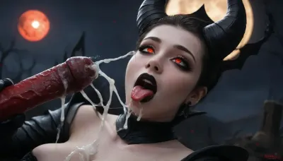 hyper-maximalism, ultra detailed photorealistic scene of the wicked queen from Malificent, ((night with full blood moon background)), (wearing a bkack and red metal paladin armor with skull ornements), (she is casting with her hands dark black magic flammes), (Maleficent huge black horns), (extremely pale skin), (excessive cum dripping from her mouth), (black lipstick), (Disney+), perky tits, huge breast out of armor, cleavage, perfect body, glowing red eyes, she is being anal fucked by a monster giant dick, (((ahegao:1.99))), Irradiant Landscape, in dynamic, atmosphere of darkness and horror, dramatic light, highly detailed, packed with hidden details, hyper realistic, in the style of wallpaper Medium body shot, colorful realism, realistic attention to detail, UHD, 8K, perfect hands, ultra photorealistic natural skin textures, slight imperfections, final render, vray, MaleficentWaifu, dress, green, skin, <lora:add-detail-xl:.8>