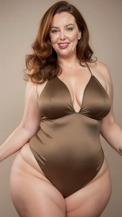 Spanish, chestnut hair, obese, gilf, (Close-up:1), portrait photo a mature chubby gilf, fat bosom, fat round face, double chin, 70 years old Woman, big eyes, green eyes, layered haircut, chubby jawline, pokies, seductive smile, lips parted, (mouth open:1.3), teeth showing, big lips, looking at viewer, (solid blank background:1.3), eye level shoot, film grain, style by Flora Borsi, OverallDetail, satin sleeveless spaghetti strap minidress, fupa, cameltoe, (areola slip), wide, hips, tt_saggy, tt_flat, plump, fat, <lora:hips-10:.5>, <lora:tt_saggy:.3>, <lora:plump_control_v1.0:1.1>