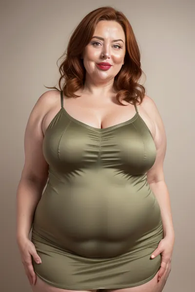 Spanish, chestnut hair, obese, gilf, (Close-up:1), portrait photo a mature chubby gilf, fat bosom, fat round face, double chin, 70 years old Woman, big eyes, green eyes, layered haircut, chubby jawline, pokies, seductive smile, lips parted, (mouth open:1.3), teeth showing, big lips, looking at viewer, (solid blank background:1.3), eye level shoot, film grain, style by Flora Borsi, OverallDetail, satin sleeveless spaghetti strap minidress, fupa, cameltoe, (areola slip), wide, hips, tt_saggy, tt_flat, plump, fat, <lora:hips-10:.4>, <lora:tt_saggy:.3>, <lora:plump_control_v1.0:1.1>