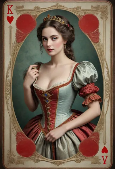 A historical playing card depicting a flirtatious woman. #©KITTYART

























#©KITTYART