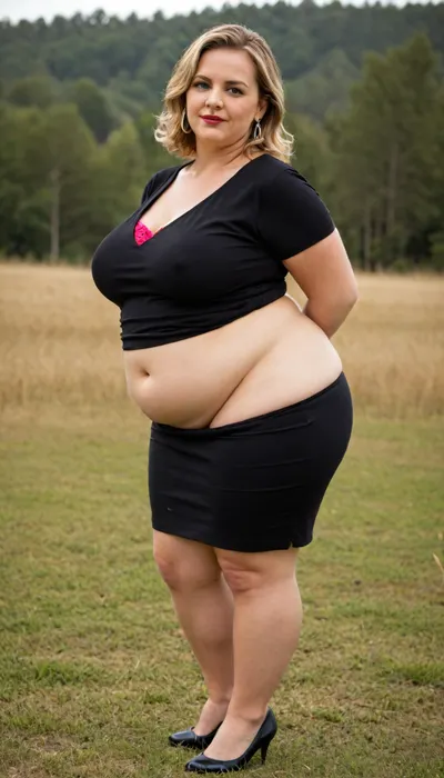 Office dress code. masterpiece, best quality, A fat, obese overweight mature 55 years old blonde woman standing In the Tall grass. Her huge, round ass is visible from the Tall grass. Full body photoshoot, [brown/black/white], off1c3l4dyfl, woman, in, pink, shirt, and, black, skirt, is, sitting, standing, a, colorful, bra, showing, <lora:off1c3l4dyfl:.8>