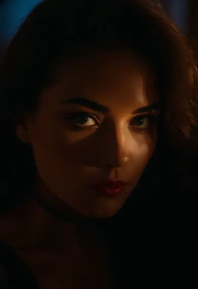 seduction, femininity, (avant-garde snapshot aesthetic:1.4), perspective, framing, composition, (deep saturation, film grain, shadowy vignetting, contrasting shadows, shadow play), (light leaks, bokeh), (perfect eyes, catchlights), (dark, chiaroscuro, low-key:1.2), igbaddie, <lora:igbaddie-XL:.4>, <lora:zavy-cntrst-sdxl:.8>