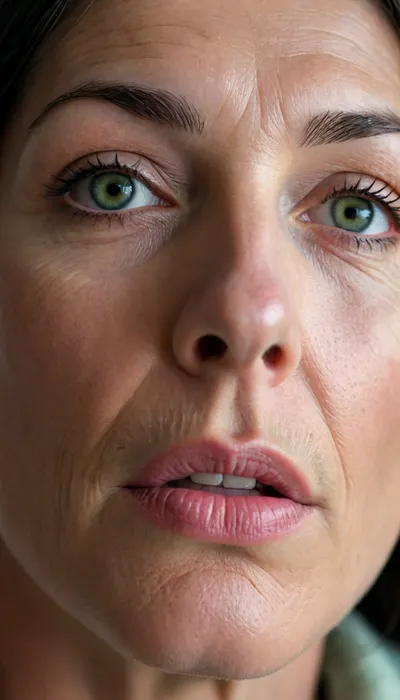 Photo of a pretty woman with beautiful eyes, ((Nikon Z8)), realistic matte skin, wrinkles, skin texture visible, (sharp focus), (high quality), (face visible), ((Detailed Face and Eyes)), ((Norwegian Scandinavian woman)), ((full-frame photo)), lustful eyes, (long jet black hair), (highly detailed hair), (realistic), soft focus, analog look, insanely detailed, highest quality, green eyes, looking at viewer, (realistic:1.3), (shadows:.9), film camera, analog, photo, film grain, realistic face, perfect face, Photo of a 65 year old mature woman licking a penis, <lora:chest_adjust:.7>, <lora:add-detail-xl:.8>, <lora:DetailedEyes_V3:.5>