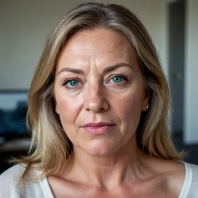 Photo of a pretty woman with beautiful eyes, ((Nikon Z8)), realistic matte skin, wrinkles, skin texture visible, cleavage, saggy, (sharp focus), (high quality), (face visible), ((Detailed Face and Eyes)), ((Norwegian Scandinavian woman)), ((full-frame photo)), lustful eyes, (long brown hair with silver streaks), (highly detailed hair), (realistic), soft focus, analog look, insanely detailed, highest quality, green eyes, looking at viewer, (realistic:1.3), (shadows:.9), film camera, analog, photo, film grain, realistic face, perfect face, Photo of a 65 year old mature woman, RAW photo, subject, (fine skin detail:1.1), 8k UHD, soft light, high quality, Fujifilm XT3, dynamic angle, (fat, obese, Fat, with a excited fat face, wrinkles, sagging, small breast), <lora:chest_adjust:.7>, <lora:add-detail-xl:.8>, <lora:DetailedEyes_V3:.5>