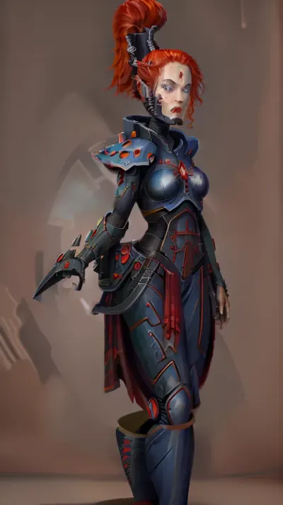 (1girl, red hair medium hair french braid, forced smile), (digital), (in detailed armory, (Pajamas)), best quality, (aeldari, armor), <lora:boldline:.2>, <lora:hairdetailer:.2>, <lora:aeldari:1>, Eldar_World, <lora:Eldar_World:.8>, YrlietRT, <lora:YrlietRT:.8>