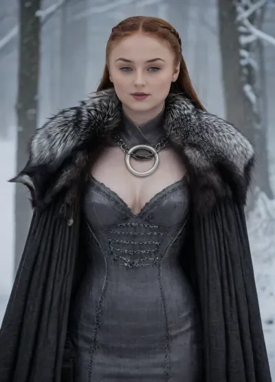((Beautiful Sansa Stark from game of thrones:1.4)), big sexy breasts, in a poor black cape with a hood thrown, (no panties:1.2), sexy cleavage, lace filigree of bright, naked tits, (naked, showing black stockings and blonde extremely hairy pussy:1.3), rich color. Super clear, highly detailed watercolor, glaze technique, plus colored alcohol ink, style of V. Vasnetsov, long braided blonde hair, sexy black long gloves, In her hand is a large Valerian steel sword, A wolfskin is draped over her shoulders, ((a large wolf stands at near her)), she stands there confidently, looks seductive, next to her stands a big snow-white wolf from games of thrones, show whole body in the picture, castle, (Realism:1.8), (Beautiful big breasts:1.2), open hairy pussy, (hairy pussy:1.3), sns, woman, she, has, red, long, hair, braded, wearing, crw, outfit, black, armor, dark, tunic, queen, of, the, north, gown, battle, Young_woman, extremely waist, perfect skin, extremely high detailed, thick bimbo lips, pink lips, blonde, blue eyes, perfect face, nude, ((her personality and behavior is feminine, flirtatious, beguiling, and slutty:1.2)), wolf, (((she is posing in a sexually explicit way, she desperately wants the viewer to fuck her:1.2))), NSFW, Hardcore, XXX, (uncensored. Perfect small curved ass), skirt lift, <lora:add-detail-xl:.9>, <lora:sansa stark SDXL - sns woman:1.3>, <lora:708827_training_data:1>