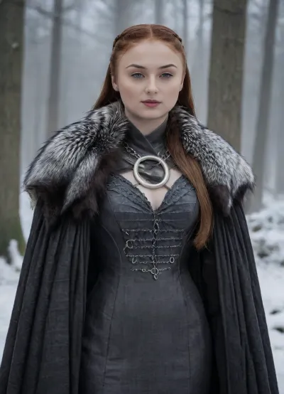 ((Beautiful Sansa Stark from game of thrones:1.4)), big sexy breasts, in a poor black cape with a hood thrown, (no panties:1.2), sexy cleavage, lace filigree of bright, naked tits, (naked, showing black stockings and blonde extremely hairy pussy:1.3), rich color. Super clear, highly detailed watercolor, glaze technique, plus colored alcohol ink, style of V. Vasnetsov, long braided blonde hair, sexy black long gloves, In her hand is a large Valerian steel sword, A wolfskin is draped over her shoulders, ((a large wolf stands at near her)), she stands there confidently, looks seductive, next to her stands a big snow-white wolf from games of thrones, show whole body in the picture, castle, (Realism:1.8), (Beautiful big breasts:1.2), open hairy pussy, (hairy pussy:1.3), sns, woman, she, has, red, long, hair, braded, wearing, crw, outfit, black, armor, dark, tunic, queen, of, the, north, gown, battle, Young_woman, extremely waist, perfect skin, extremely high detailed, thick bimbo lips, pink lips, blonde, blue eyes, perfect face, nude, ((her personality and behavior is feminine, flirtatious, beguiling, and slutty:1.2)), wolf, (((she is posing in a sexually explicit way, she desperately wants the viewer to fuck her:1.2))), NSFW, Hardcore, XXX, (uncensored. Perfect small curved ass), skirt lift, <lora:add-detail-xl:.9>, <lora:sansa stark SDXL - sns woman:1.3>, <lora:708827_training_data:1>