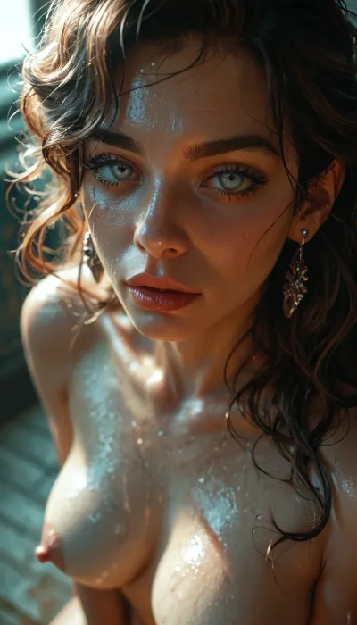 Rating_explicit, ethereal fantasy photography, (score_9, score_8_up, sharp focus, masterpiece, perfect eyes), face Japanese-American, ((Extremely petite)), young face, perfect lighting, (best lighting), highest quality, ultra-detailed images, fine details, high resolution, 8k, uncensored, shiny skin, (bangs messy long Light brown hair), (very long hair), petite, Japanese, Incredibly beautiful girl, (glossy skin), realistic Japanese face, (Japanese girl Naked), cute face, ((grey eyes)), (((curvy))), (oversized thick thighs:1.3), (White skin), 1girl, nipples, ((medium_breasts)), very detailed face, seductive pose, big round athletic ass, ((half open eyes)), (lustful face), luscious sensual lips, natural beauty, eternal beauty, (Beautiful teeth), modeling, detailed, eyes, interracial, ((from above)), (erect nipples), close-up, Legacy lighting, bright 1-alpha .5>, Minimalistic dark chiaroscuro lighting and creates a dramatic effect. The overall mood of the image is sensual and seductive, with hints of anticipation and desire, (black background, chiaroscuro lighting:.5), ZipRealism, ​Moody, mysterious, magical, shallow depth of field, Shot from Stanley Kubrick movie, shot on Kodak filmodak Portra 400, vintage photography, lora, quality, SDXL_BetterFaces-LoRA_v1, .5>, <lora:reallora1:.5>, <lora:Oxygen girl_SDXL1.0:.5>, <lora:MJ52:.8>, <lora:BUT_SDXL_SHS:.8>, <lora:lora-sdxl-perfect-eyes:.8>