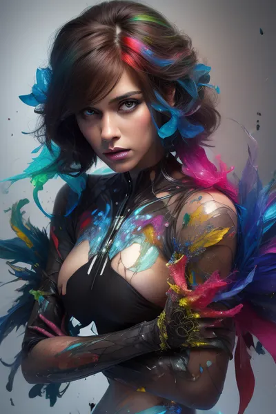 A double-exposure image in which a woman is overlaid with colors, blending human features with glass elements. she kneels, #©KITTYART



































#©KITTYART