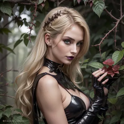 photorealistic image, 8K quality, Deathworld, Deadly Dark Jungle of Pyrrhus, ((many night glow carnivorous flowers, plants with poisonous thorns)), 22 yo beauty a young woman in an transparent suit, slim, natural round tits, walks along a path, a thornwing sits on a tree branch, side view, ziprealism, score_9, score_8_up, 1girl, (girlfriend, exquisite beauty:1.2), (smug and eager, expressive eyes, mischievous eyes), (glossy blonde hair, intricate hairstyle), (delicate face, sharp chin, chiseled cheekbones, triangular face:1.2), (intimate esthetic), (sharp focus, focus on eyes, perfect eyes), catchlights, detailed eyes, (bold eyeliner, deep purple eyeshadow, dark lipstick), bashful pose, adorable pose, (flawless porcelain skin)