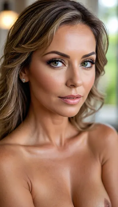 (mature:1.5), 60 years old Brazilian ava koxxx, chavette, naked, tanned skin, straight silky brunette hair with highlights parted in the middle, voluptous, (chubby mature face), glamour, cinematic, hyperrealistic, 5k, best quality, (8k, RAW Photo, Highest Quality), (Epic Realism), Hyper Realistic, (Detailed Eyes), (Superior Quality), Intricate Detail, Cinematic, plump lips, contouring makeup, smokey eyes, fake lashes, nude lipstick, Detailed, (film grain length, 135mm, f/2.8, DoF, bokeh, focus on face, ultra-detailed skin, wrinkles, perfect bright eyes, skin pores, prominent limbal ring, high-contrast eyes, finely detailed features), epiCNegative, suntanned skin, StokeRealV1, laurenceferrari, photo, in, phst, artstyle, fluxenh4nce, BadX, <lora:SDXL1.0_Essenz-series-by-AI_Characters_Style_BetterPhotography-v1.2-'Skynet':.8>, <lora:Midjourney Image Enhancer XL v1:1>, <lora:cfg_scale_boost:1>, <lora:FLUXEnh4nce:.8>, <lora:attractive_notrigger:.8>