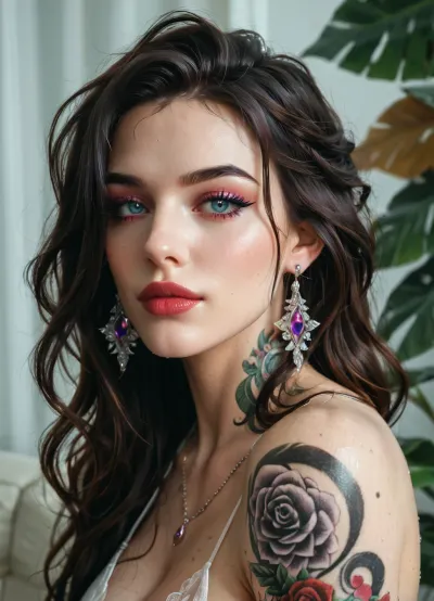 girl with tattoos all over body