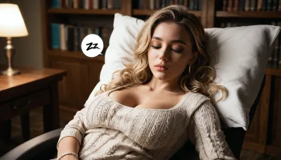 voluptuous woman lying asleep on massage chair on back, long wavy blonde hair down, night scene, dim lighting, erotic atmosphere, soft shadows, dramatic cinematic light, tension-filled moment, lustful intensity, provocative silence, suggestive composition, partial darkness, moody tone, explicit detail, curves, taboo theme, dark, theme, cindrt, saying zzz, spoken zzz, (white towel over nose and mouth), library, hot steaming coffee, relaxed, limp, unconscious, dark gray eye shadow, eyes closed, asleep, cleavage, head tilted to side, head on pillow, perfect average breasts, realistic perfect pale skin, wearing earrings, wearing bracelet, wearing ring, brown lycra sweater, brown lace bike shorts, <lora:bike shorts_XL_V1.0:1.1>, <lora:SDXLHighDetail_v6-000005:1>, <lora:cindrt:1>, === Code Execution Successful ===