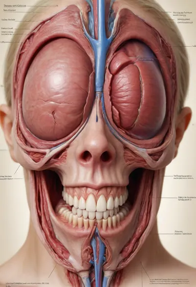 funny Detailed scientific textbook diagram showing the internal anatomy of an adult coquettish women. Labels refer to "function", "purpose", "storage system". Includes serious scientific footnotes and cross-sectional views of unexpectedly complex biological systems.