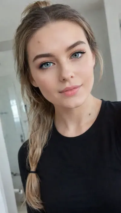 ((ultimate quality:1.5)), score 9, score 8, all fours, iphone bathroom mirror selfie, form-fitting black sweater dress with lace seams, long sleeves, sheer dark pantyhose, tack sharp, UHD, Uncomfortable, shy pose, vulnerable, please stop, mobile selfie, full mirror selfie, bathroom mirror selfie, black winged eyeliner, nice smile, side smile, smouldering look, Picture taken at unique angles, sexy selfie, funny selfie, silly face, Instagram selfie, Facebook selfie.

About her, She is 39 years old female mom, wife, her height is 175cm., ((smokey blonde thick hair in a messy ponytail)), .
long round oval face, blue eyes, ., (small bust), size b breasts, sagging tits, perky little breasts, Sun Tanned skin.
Hair up in a ponytail., bogdasha1, btty, <lora:bogdasha3:.8>, <lora:1131832_training_data:.8>, <lora:btty:.8>