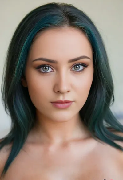 8k, beautiful face, tanned skin, beautiful shiny black/green hair, seductive look, blushing, looking at viewer, only face, super detailed face, green, eyes, blue, brown, perfecteyes, <lora:PerfectEyesXL:.8>