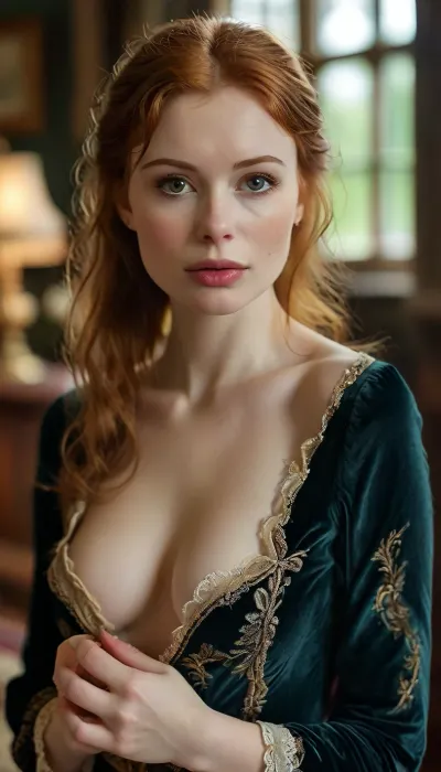 Sexy nice pretty beautiful thin woman, 25 year old, ginger hair, nice glance, perfect finger, sexy countess, in english manor, perfect proportion, hairy pussy, show pussy, ((show nipples)), elegant velvet dress, nice shirt, stockings, raw, Portrait, professional, color, grading, <lora:MJ52:2>, <lora:208210_training_data:2>, perfect, eyes, skin, blemish, detailed, <lora:MJ52:1.7>, <lora:style_lora_realis:1.6>, <lora:polyhedron_all_sdxl-000004:2>, titjob, blowjobtitjob, <lora:283625_training_data:.8>