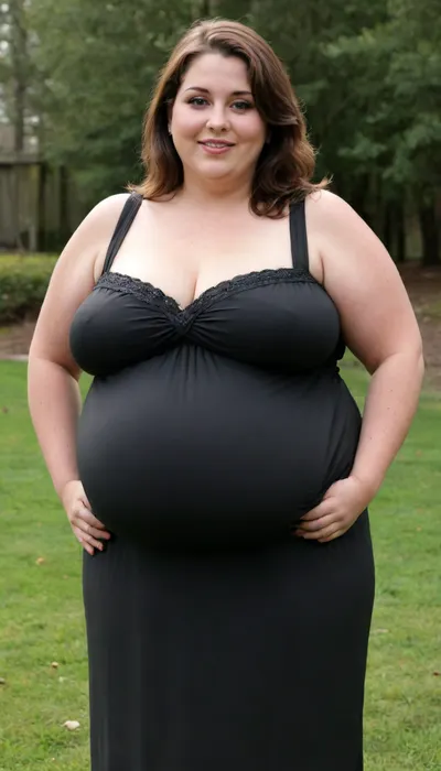 Sunny summer day, bright sunny day, (obese:1.3), The fat ssbbw mature milf 60 is walking on the lawn, green lawn, stark naked body, chubby milf, braless, hard nipples, black transparent sleeveless black maxidress, medium very saggy tits, plump waist, plump pubis, light brunette hair with highlights, bobcut hair, big eyes, happy smile, nip slip, (high quality:2)