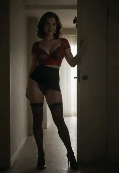 Softcore, cfnm, beautiful and busty Mature woman standing wide open legs in door, nice modern room, she is clothed, business suit, business top, her bra is seen-through under her pink t-shirt, bra is taken on, skirt is taken on, panties is taken on, skirtlift, long silk gown skirt, lift skirt to see her panties, Red Lipstick, red nails, strong glossy party makeup, very long burgundy straight hair, (Mature:1.9), shirt fallen off shoulders, black lace bra, (black lace stockings), high heels, (black lace panties:1.2), (cum dripping from pussy:1.3), (seductive smile:1.3), Orgasm face, Nice body, Shinny skin, Natural body, (very slim:.1), Perfect hands, perfect fingers, perfect anatomy, realistic mature skin, skin pores, freckles, moles, spots, wrinkles, pussy on focus, masterpiece, best quality, cinematic scene, (cinematic lighting), raytrace, sharp focus, best shadow, 8K, UHD, clear image, extremely sharp, extremely detailed, extremely intricate detail, high res, ultra-high-definition, highly detailed, ultra-sharp textures, finely detailed, perfect skin texture, hyperrealistic lighting, professional photography, full dynamic range, deep contrast, high clarity, realistic depth of field, HDR, perfect exposure, smooth gradients, natural reflections, ultra-fine details, realistic skin pores, individual hair strands, soft shadows, perfect face, High detailed photo, high quality photo, full body, ultra wide shot, contrast, sharp background, fine detailed background, HyperSmoke, dark, background, black, backlit, theme, great, movie, still, film, cinematic, shot, lighting, <lora:great_lighting:1.3>, <lora:AdvancedEnhancerXLv2:1.1>, <lora:DonMN1gh7rXL-000006:.8>, <lora:dark:.1>, cream, <lora:cream:.8>