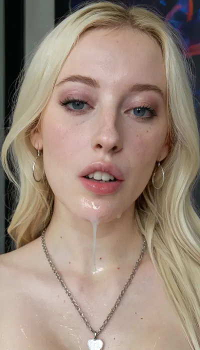 very horny breathtaking 18 year old American Goth girl, (girl), face wet with saliva and cum after sloppy blowjob, loose, sloppy, biting the tip of big dick, medium natural saggy breasts out, (dick biting:1), athletic body, perfect skinny body sharp nose, smooth silky long hair rectangular face, wide mouth, full lips, dark makeup, blonde platinum hair and pale skin, tattooed, expensive hairstyle, expensive earrings, beautiful necklace, thin eyes, blue eyes, pale skin, freckles, moles, big cheekbones, slim, deep dimples, cute chin, kind eyes, white teeth, detailed faces, artistic portrait framing, <lora:SDXL_BetterFaces-LoRA_v1:.5>