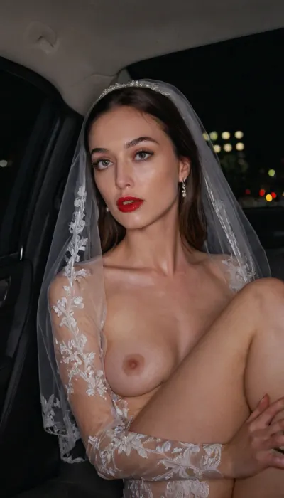 Hyper photorealistic masterpiece, maximum quality, maximum detail, maximum realism, photorealistic, high resolution, ultra-realistic, masterpiece, front view, realistic detailed skin texture, realistic face, extreme detail, 8K photo, best quality, soft natural light, intricate details, realistic, UHD, flash photography., night, car interior, in the windows of the visible lights of the night city, my back seats of the car interior, view from the driver's side. sitting woman. 35 years old. Tall brunette, slender, thin, tall, small breasts, pointed nipples. She has wide perky and long legs. She is embarrassed, looks away, shy. Evening make-up, red lips, eyes lined with mascara. Vulgar. She is afraid of being seen, but she is excited. Exhibitionism, bride's veil. We see her slightly from the side, from head to toe, her whole figure. Knees spread apart. Between the legs we see an intimate hairstyle. perfecteyes, raw, illuminated, overexposed, sharp, flash, More
1, 282 / 5, 000
Hyperphotorealistic masterpiece, ultrarealistic, lights of the night city are visible through the windows, we are in the back seat of the car, view from the driver's side. The woman is sitting in the back seat.

35 years old. Tall brunette, pointed nipples. She has wide hips and long legs.
She is embarrassed, shy.

Evening make-up, eyes lined with mascara. Vulgar. She is afraid of being noticed, but at the same time she is excited. Exhibitionism., <lora:PerfectEyesXL:.8>, <lora:Rawfully Stylish v0.2_epoch_20:.8>
