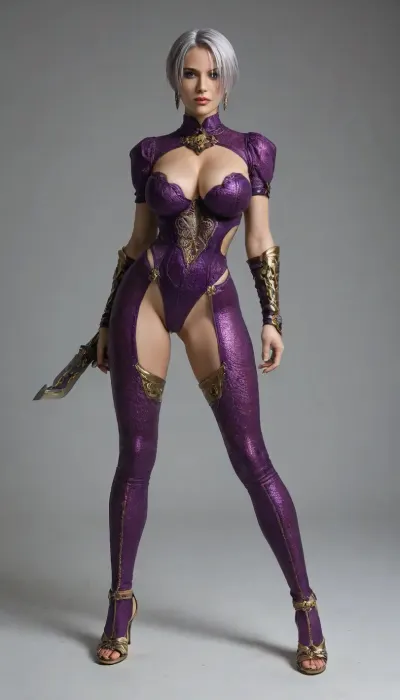 Isabella Valentine From Soul Calibur, big breasts, high heels, full body view