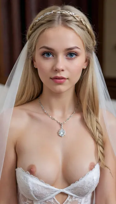 18 year old young beauty, looks six years younger, the body is six years behind in development, Alyonushka from the fairy tale, style Alyonushka from the fairy tale, Naked girl, the most beautiful girl on the planet, young beautiful face, blond hair, Barbie style, but on the Internet she is known under the fashionable pseudonym Jennifer Mackay, from the Met-Art website, a Ukrainian model, external data, her height is 145 cm, and her weight is 45 kg. She participated in beauty contests and fashion shows, starred in advertising, worked as a photo model, gorgeous 18 Ukraine girl, beautiful face, very small breasts, naked girl, realistic detailed pussy, perfect lighting, beautiful slender bride, oval face, the girl looks young, thin slender girl, small breasts, thin slender legs, very thin waist, (blonde hair, very long hairstyle), looking at the camera, (bridal veil), diamond necklace, anal sex, deepthroat, (gangbang), realistic detailed face, realistic detailed hair, realistic detailed body, realistic detailed skin, realistic detailed small perky firm breasts, realistic detailed very tight pussy, (High, Resolution), (More, Details), (8K), detailxl, anarexia, 18 ea, (long white blond hair, braided), (round blue eyes), (getting fucked in the ass by a big muscular orc:1.19), groping breasts, anal penetration