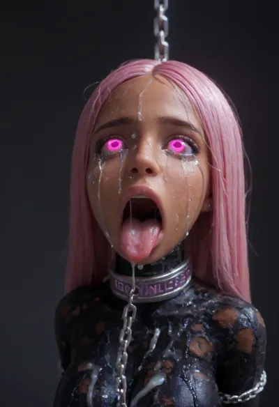 18 year old PETITE EBONY BIMBO CUTIE WITH HUGE ROUND FAKE BREASTS IS MIND CONTROLLED IN A DARK ALLEY, BROWN SKIN BIMBO IS HYPNOTIZED TO BE A CUM SLAVE FOR VIEWER'S hyper gigantic MASSIVE BLACK HORSEcock, SHE'S HYPNOTIZED BY VIEWER TO BE EXTREMELY DESPERATE AND TERRIFIED OF HIS gigantic thick BLACK HORSEcock, UHD 8K, extreme realism, maximum detail, PERFECT WET BROWN SKIN, RANDOM VIEW ANGLE, RANDOM POSE, HYPNOSIS, BDSM, SHOCKED EXPRESSION, (INTENSE SAD CRYING:1.9), BUKKAKE, (MESSY long MULTICOLOR hair, RANDOM HAIR STYLE), YOUNG EBONY HOTTIE BIMBO WITH ENORMOUS SILICONE TITS IS OBSESSED WITH VIEWER'S ENORMOUS BLACK HORSECOCK, she is DISGUSTED WHILE kissing the tip of HIS MASSIVE BLACK HORSEcock and licking the cum, SHE'S DISGUSTED BY HUGE BLACK HORSEcock, SUPER EXCITED eyes GLOWING WITH INTENSE SHOCK, EYES WIDE OPEN IN SHOCK, (BRIGHT GLOWING MINDLESS PINK eyes:2), she is HYPNOTIZED TO WORSHIP VIEWER'S MASSIVE BLACK HORSECOCK, EXTREME BUKKAKE BY HUGE BLACK HORSECOCKS, EXCITED SHOCKED extreme orgasm face, (EXTREME AHEGAO FACE:1.8), lots of thick runny cum on her EBONY BIMBO face and lips and chin and forehead, (tinkerbell99, aged 20), SUPER FIT BLACK BIMBO BODY, WEARING FISHNET CATSUIT, (SHE'S WEARING A SLAVE COLLAR RESTRAINED BY CHAINS:1.3), (VERY BIG ROUND FAKE BIMBO BOOBS), EXTREME HYPER BUKKAKE, perfect composition of lights and shadows, (After massive bukkake cum), dynamic, the brightest image, clear focus, depth of field, 32k, 30 mm lens, 1/250 s, f/2.8, ISO 300, excessive thick runny cum on face, lots of cum on breasts, lots of cum on hair, cum in mouth, close-up, cowboy, shot, high, angle, skinny, body, igbaddie, tongue, out, ahegao, drool, melanin, <lora:JustCum:2>, <lora:cum_in_eye_deepmind:2>, <lora:igbaddie-XL:2>, <lora:ahegao_mr_chrisma:2>, <lora:melanin-XL:2>