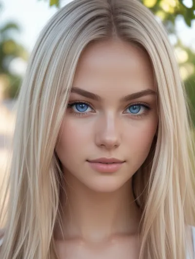 macro shot, close-up on face, 18 year old beauty, finnish supermodel, (skinny:1.1), extremely pretty, extremely beautiful, (extremely innocent), instagram model, blonde, high cheekbones, narrow chin, beautiful blue eyes, ultra smooth skin, flawless skin, semi-glossy skin, (pale ivory skintone:1), smooth silky long hair, NO makeup, ultimate realism, pink pussy, She should have a natural, sad and charming expression, illuminated by soft golden sunlight., the color scheme of which corresponds to the background, which should have a picturesque outdoor setting, perhaps a sun-drenched beach. Take a high-resolution photo using an 85mm lens to get an attractive angle, depth of field, soft front light, HDR, (muted colors:1.2), Canon RF 100mm F2.8L Macro IS USM