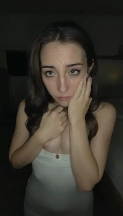 The standing male perspective POV photo of a standing anorexic young woman, getting grabbed by separate hands by the POV viewer, only the hands of the pov viewer grabbing her face head and small breast, in a dimly lit 90's abandoned camper at night, pathetic face, sad eyes, looking directly at camera, amateur candid photo, long flowing brunette hair, obscenely grotesque, wildly imaginative, hyper-realistic, mid shot, haunting, ghostly, misery, bukakke, DarknessAI, crying, <lora:262372_training_data:.1>, <lora:223445_training_data:.1>, <lora:crying:2>