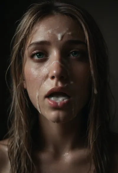 photo, portrait, long shot of a couple fucking, (beauty:1.8), (blonde hair), (green eyes), (hairy pussy:1.2), (wet hair:1.7), (bangs:1.3), (detailed cum:1.5), (extreme cum on face:1.6), (cum on lips:1.2), (open mouth:1), (imperfect skin:1.2), <lora:dark:.8>, <lora:Sweaty_Realism_4-000006:1.5>