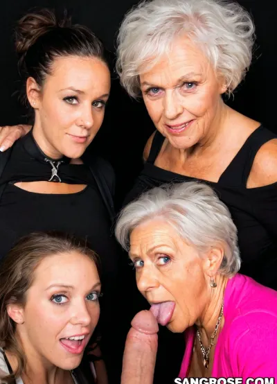 Interracial clothed grannies like to pose together, real old grandmothers, very busty grannies, uninhibited, close portrait High quality photo, photo booth, suggestive poses, different angles view, portrait, flash photo