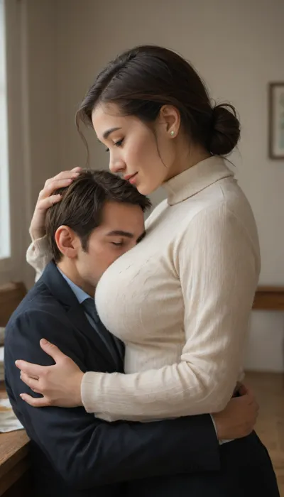 At dinner. man's face between soft tits.
BREAK 1woman, asian, japanese, Hitomi, mature, 40 years old, standing, long straight black hair, big breasts, soft tits, wearing a light turtleneck sweater, gentle smile, looking down, hand placed softly on guy's head, headpat, comforting and affectionate pose, soft shading, warm atmosphere. BREAK 1guy, sitting, young, 25 years old, short brown hair, wearing a dark suit, face hidden against woman's tits, head pressed between her boobs, hugging her ass, relaxed posture, close-up composition At dinner. man's face between soft tits.
BREAK 1woman, asian, japanese, Hitomi, mature, 40 years old, standing, long straight black hair, big breasts, soft tits, wearing a light turtleneck sweater, gentle smile, looking down, hand placed softly on guy's head, headpat, comforting and affectionate pose, soft shading, warm atmosphere. BREAK 1guy, sitting, young, 25 years old, short brown hair, wearing a dark suit, face hidden against woman's tits, head pressed between her boobs, hugging her ass, relaxed posture, close-up composition