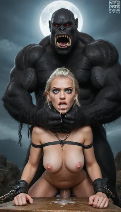 (jaina proudmoore from warcraft), slender, glowing blue eyes, long white hair, ghostly aura, large pointy breasts, (small nipples), (angry:1.7), (mascara tears), (wide eyes:1.2), ripped clothes, amazon, giant, fur barbarian armor, bloody, blood spatter, bear, bear heart, (in a bloody filed after a battle, white full moon in the sky:1.4), (man is choking her from behind:1.4), ((hogtied, bound with large chains, tied to a torture table:1.3)), cock in mouth, (brutal face fuck), Blowjob, (tears in eyes:1.5), (running makeup), (cum drips from nose:1.3), (cum drips from mouth:1.3), ultra hd, photorealistic, hyper gigantic large black cock in mouth, (4 huge ogres spreads her legs with chains to the table:1.5), (torturing woman with whips:1.5), (((hyper gigantic large black cock in mouth:1.12))), oral cream pie, hair grab, sad, sad crying, tongue out, gasping for air, zavy-brbrn, gangbang, double anal penetration, anal spitroast, groupsex, deepthroat, (4 gigantic African black brute thug, huge trunklike arms, huge head, hyper muscular body, dressed in slave clothes:1.32), ((hogtied, bound for sex, tied up)), (eyes wide open in horror:1.72), (wide mouth spreader:1.8), (pleading expression:1.56), (terrified:1.48), (crying:1.48), (fear and panic:1.56), (pulled nipples:1.2), nipple clamps, (((spitroast))), (((hyper large cock in mouth:1.3))), shocked, deep anal penetration, Uber realistic, 8k, ultra detailed, masterpiece, arched back, detailxl, 35mm photograph, film, professional, 4k, 1girl, 5 boys, hdr, photographic, ultra realistic, ultra high details, back light, gargantuan black cocks, anal sex expansion, large hyper muscular fat old men, (double anal sex), swollen white veiny cocks, (double anal penetration), hardcore double penetration, proper physics, big white cocks, muscular white double anal gangbang, (forceful penetrations), red whip marks on body and tits, (whip_marks:1.18), (flogged_tits:1.24), slap marks, (bondage with intense anal penetration:1.5), extremely graphic, shocked expression, beautiful hands, massive cum in ass, defeating a woman in combat, fighting, killing, blood, winning fight, magazine cover, Realism_Quality_2xx_By_Stable_Yogi, score_9, score_8_up, score_7_up, (((very pretty face:1.3))), (((extremely ultra detailed face:1.3))), perfect fingers and hands, upper body view, (extreme size difference:1.6), (dynamic pose), (dynamic angle), (random angle), (random pose), (dynamic view), (random view), best quality, volumetric lighting, golden hour lighting, dramatic shadows, rich details, nature-inspired color palette, <lora:Dark_Elf_Warrior:2>, <lora:Drow:2>, <lora:339100_training_data:2>, <lora:uberfit_lora_sdxl:2>, <lora:zavy-brbrn-sdxl:2>