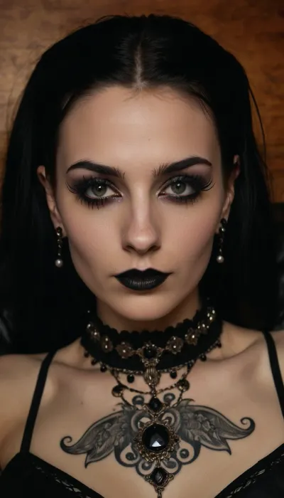 extremely beautiful and slender 25 year old goth cumbucket with big tits lying on the bed after a wild party, a gallon of thick cum has recently been poured over all of her body and face, lovely eyes, cute eyes, sexy eyes, sweet eyes, cute smile, (((full body portrait))), tack sharp, ultra realistic, artsy, (skinny face), (long face), (long skinny nose), ((dark goth makeup)), lots of tattoos
