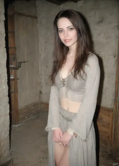 (casual photo flash), motion blur, (slightly overexposed:2), ((awkward angle:1.9)), ((composition is lacking)), (nighttime), (no ambient light), (single harsh flash from the camera), (overexposed flash highlights on subject), (sharp shadows behind and around her), (noise in all darker areas), (wet surfaces reflecting small highlights), (flat lighting due to direct flash), (cool white balance:1.3), (cyan-tinted shadows from digital camera sensor), (fluorescent-like artificial lighting tint), (background remains visible due to flash, but lacks blur or depth separation), (medieval environment:2), (scene "Myspace"), (2000s), (90s digital aesthetic), (flat chested), (low quality photo), (old camera), (flash photo), (gritty), (realistic environment), (analogic style), (film grain), (low contrast), (unfiltered), (jpeg artifacts), (unedited), (cellphone photography), (no ambient lighting), (lights off), (Polaroid flash camera), (cool indoor lighting), (direct flash photography), (overexposed flash), (strong shadows), (sharp shadows), (low contrast:2), (noise in dark areas), (shiny reflections on surfaces), (sharp background), (background in focus), (no background blur), (clear background details), (fluorescent lighting tint), (cyan-tinted shadows), (artificial lighting with cyan hue), (Scene-Queen), (optional), (Myspace), (picture), (bad quality), (old digital camera), (raw), (light leak), (low res), (low quality), (90s style), (80s), (analogic), (1990s), Ultra definition image, back view, focus on ass, latina girl, Social media babe in her room being sexy and presenting her booty, she's wearing biblical outfit, long black hair with long curls, puffy, nipples, dark, ghost, wide, polaroid, film, photography, longnightout, <lora:Nipples XL:1.8>, <lora:Polaroidv2:2>, <lora:late night out_epoch_12:1.9>, s4ndyjr, <lora:s4ndyjr:.8>