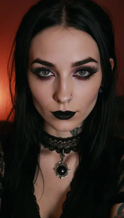 extremely beautiful and slender 25 year old goth cumbucket with big tits lying on the bed after a wild party, a gallon of thick cum has recently been poured over all of her body and face, lovely eyes, cute eyes, sexy eyes, sweet eyes, cute smile, full body portrait, tack sharp, ultra realistic, artsy, (skinny face), (long face), (long skinny nose), ((dark goth makeup)), lots of tattoos