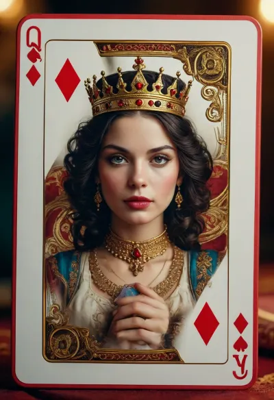 Playing cards queen, <lora:MJ52:.8>