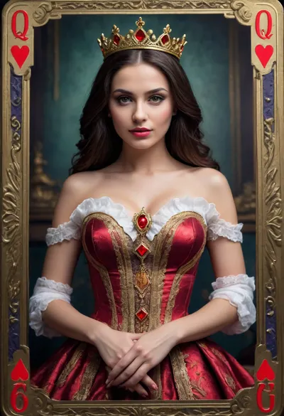 Playing cards queen erotic