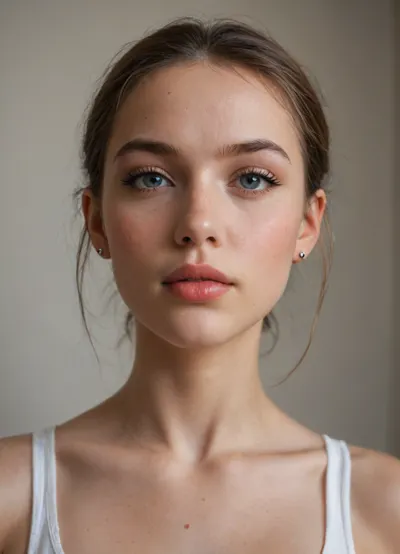 ultra photorealistic close-up of a slim female foot with smooth natural skin texture, long slender tapered toes, proportionally smaller big toe, second and third toes elongated and elegant, toenails medium length painted with glossy deep red polish, subtle natural shadows, high-definition detail, studio beauty photography style, soft diffused lighting