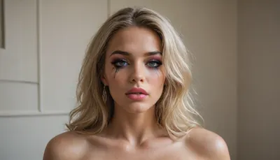 1 woman, (heavy makeup:1.3), nude, bimbolips, <lora:age_slider-LECO-v1:-2>, <lora:weight_slider_v2:-1>, <lora:xinxiaomong:.5>, <lora:BimbolipsV4-000003:.2>, <lora:twisted_torso_v0.1:.5>